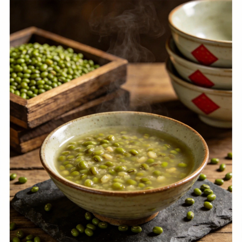 热腾腾的绿豆汤图片