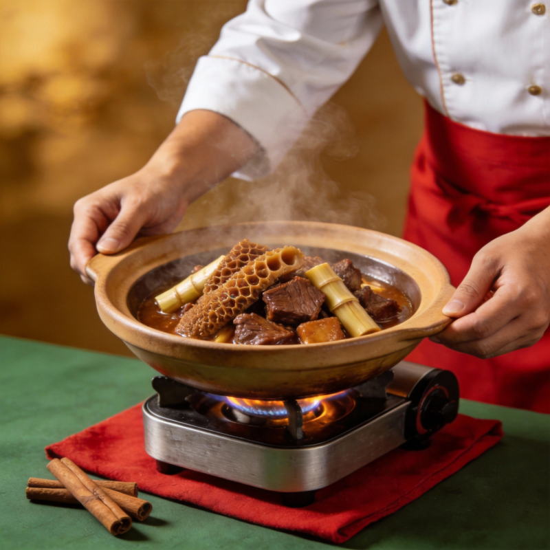 热气腾腾的炖菜图片