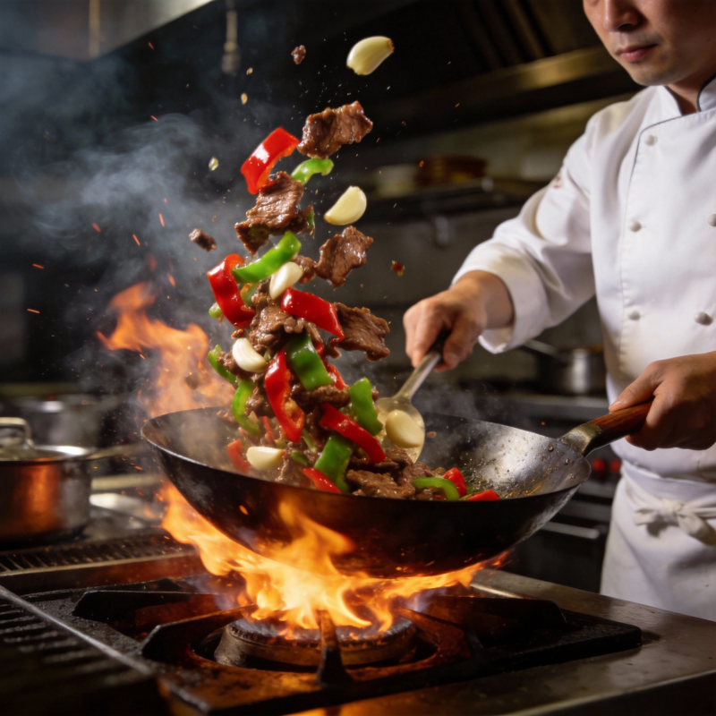 火焰炒菜 美味翻飞图片