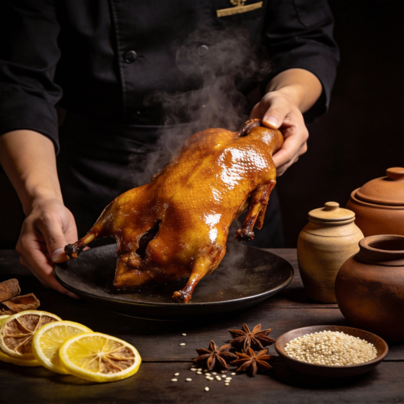 烤鸭飘香 美味呈现图片