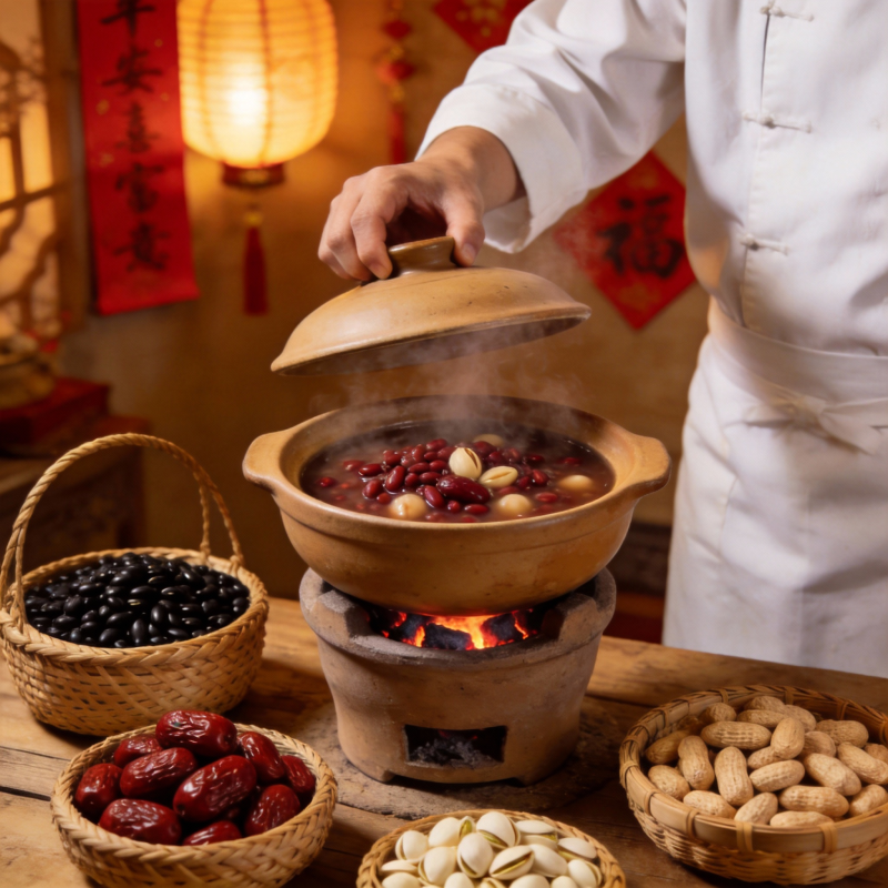 热气腾腾的养生锅图片