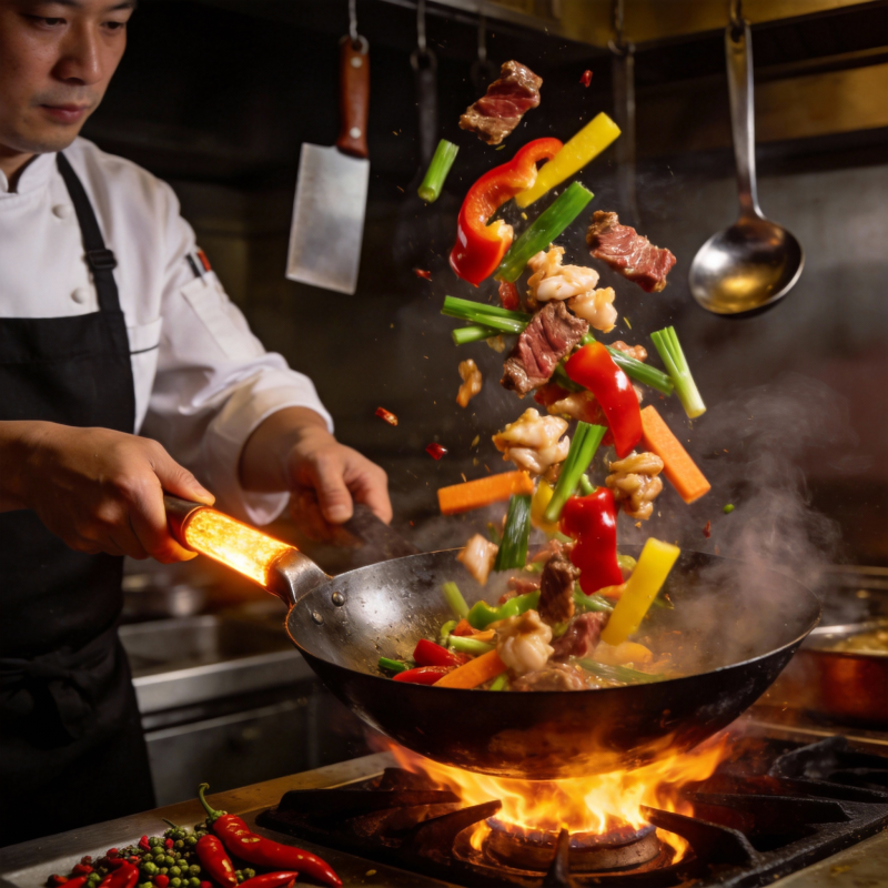 猛火翻炒 美味升腾图片