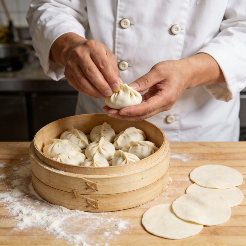 包饺子的瞬间图片