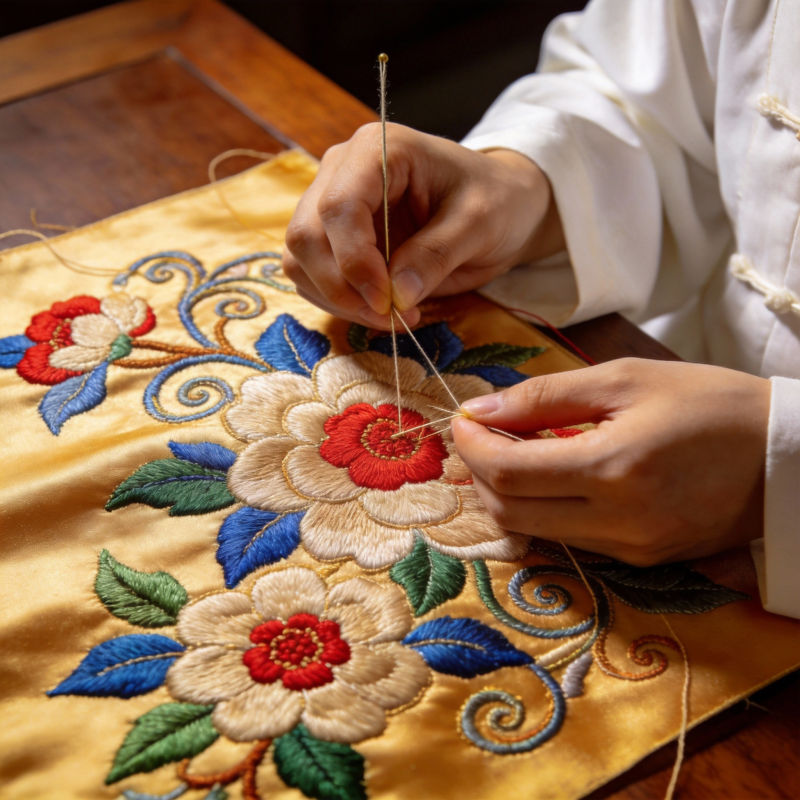 精工刺绣花艺图片