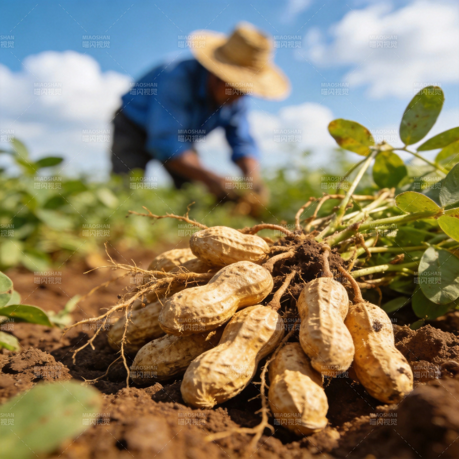 花生丰收景象图片