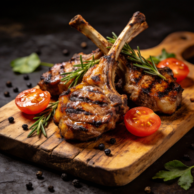 香煎羊排配番茄图片