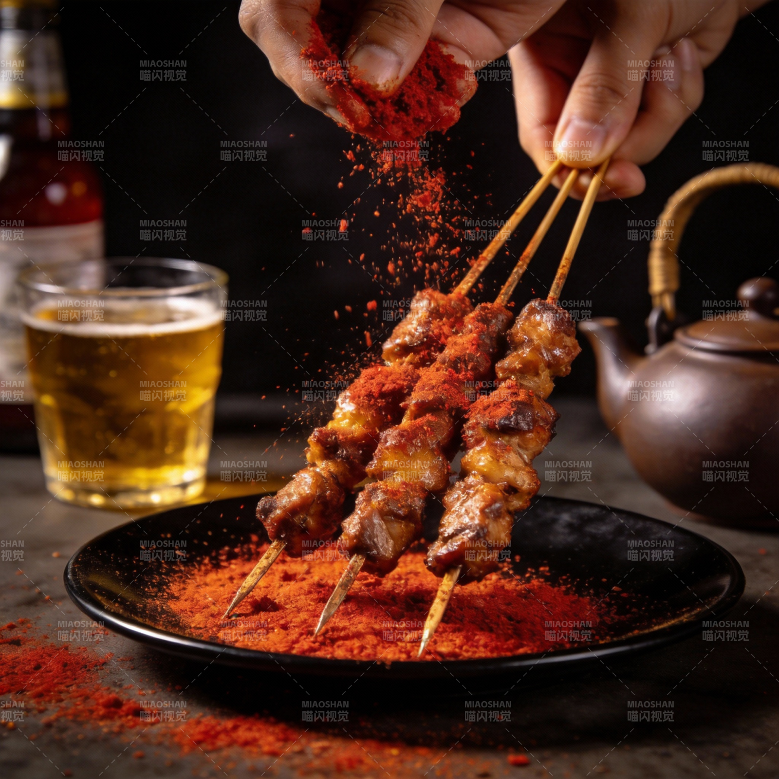 香辣烤串 美味诱人图片