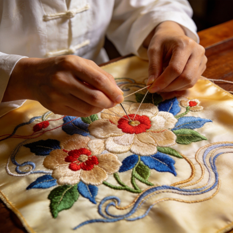 精工刺绣花艺图片