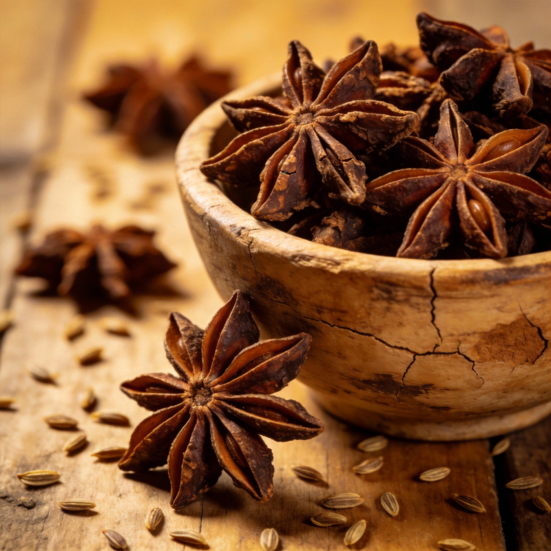 八角香料特写图片