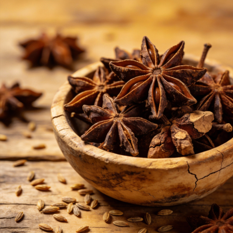 八角香料特写图片