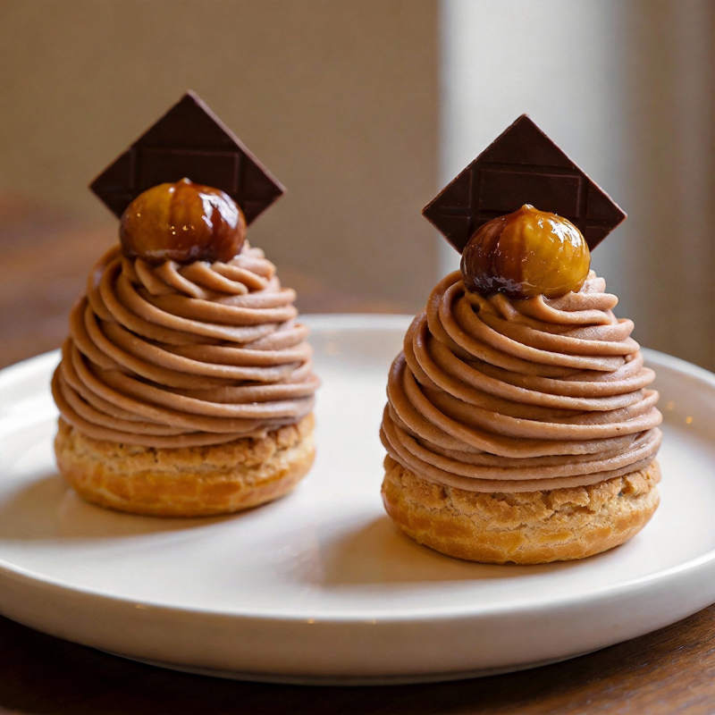 巧克力栗子塔图片