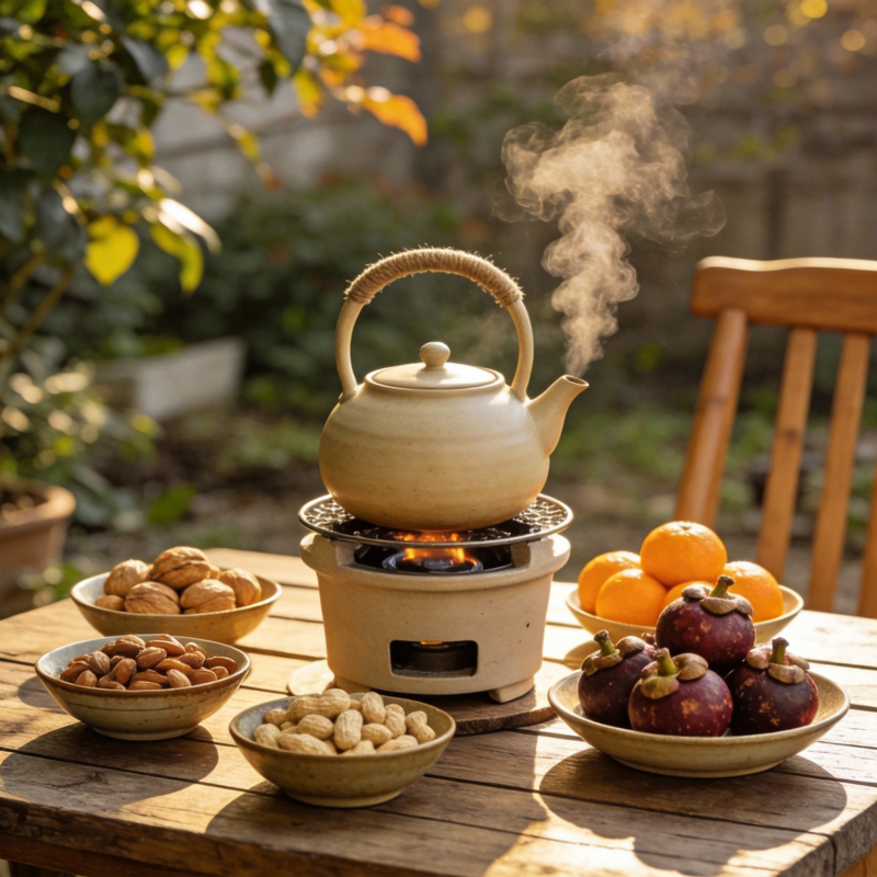 秋日茶香果味浓图片