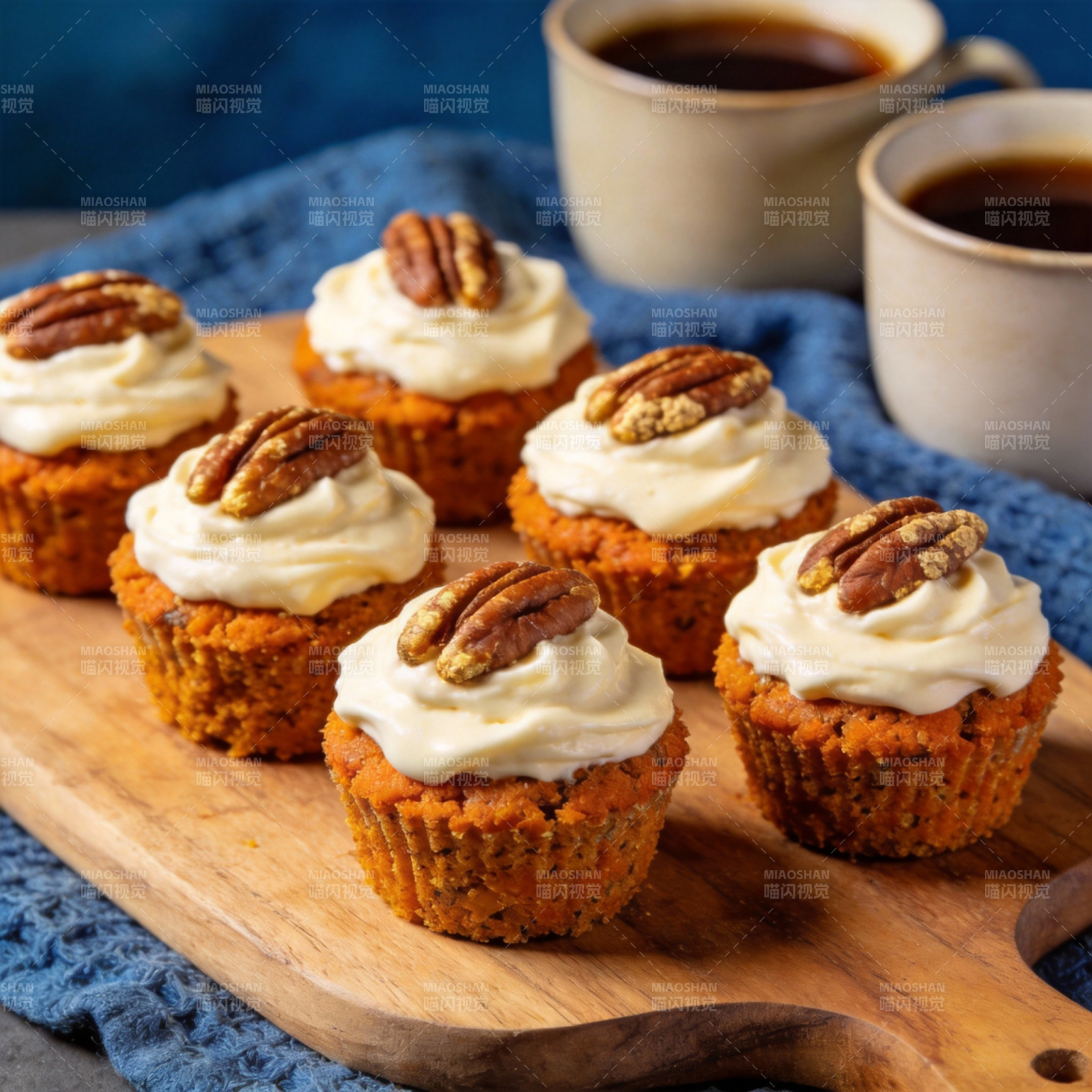 南瓜杯蛋糕配奶油图片