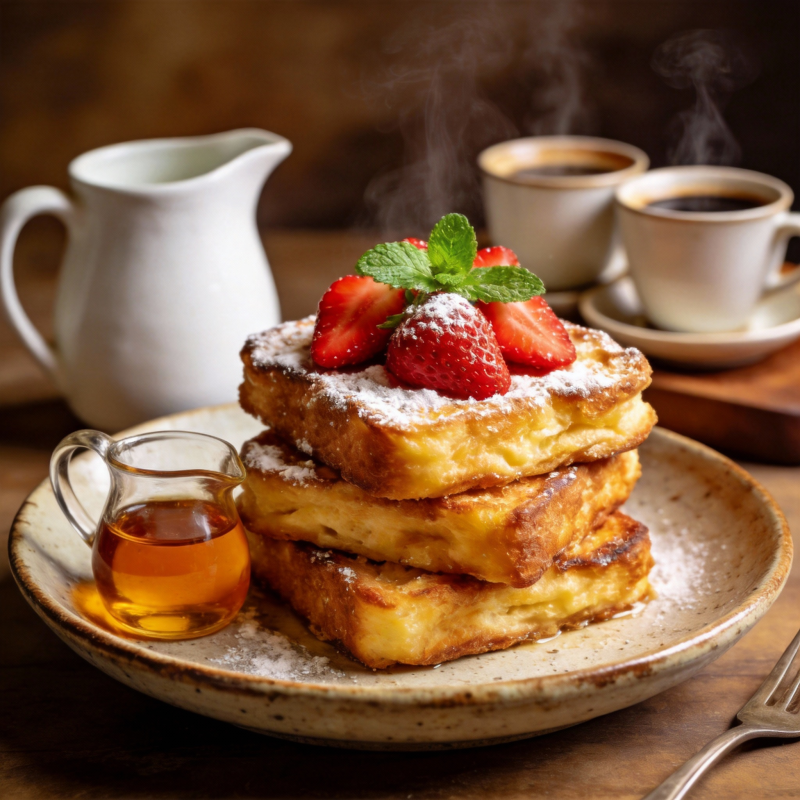 法式吐司配草莓图片