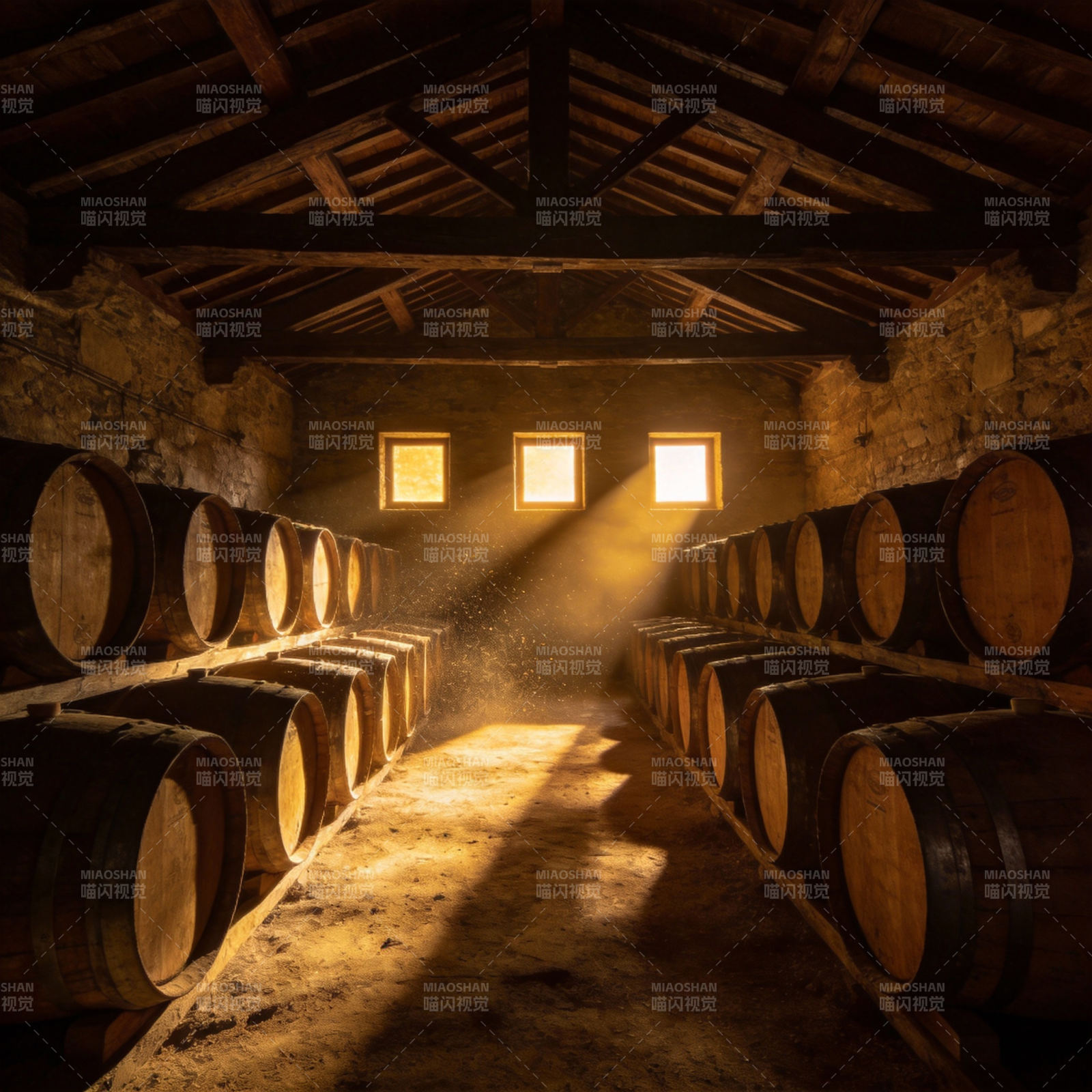 酒窖光影图片