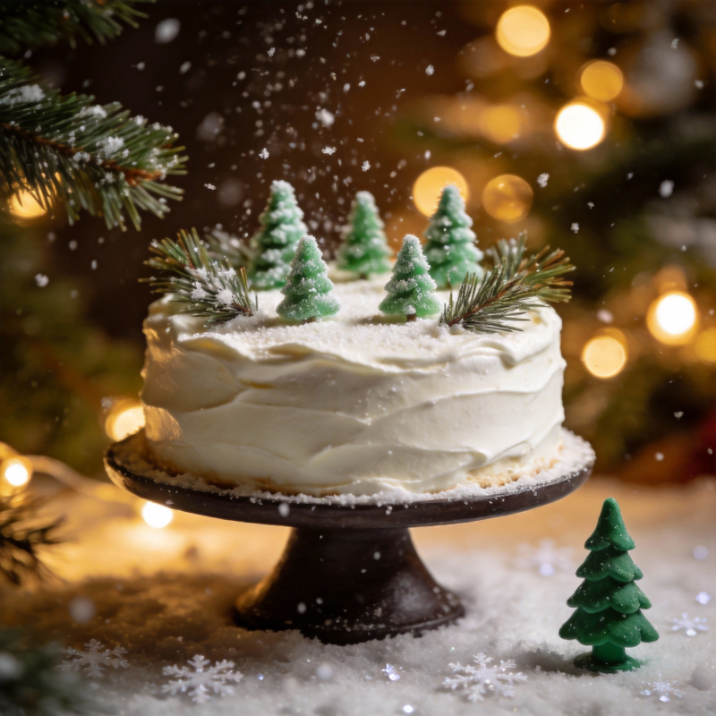 圣诞雪景蛋糕图片