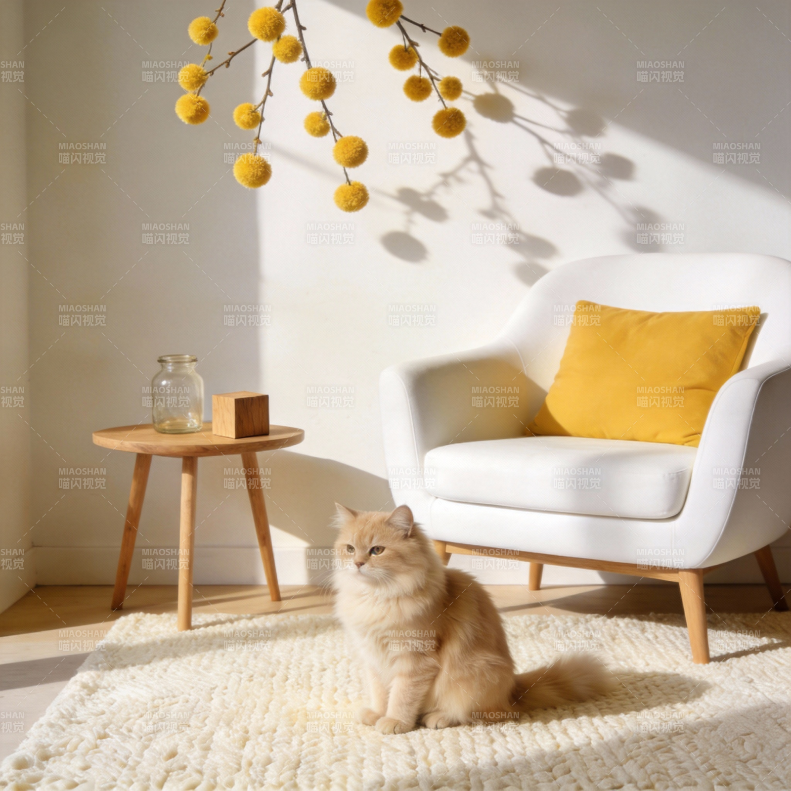 阳光下的温馨猫居图片