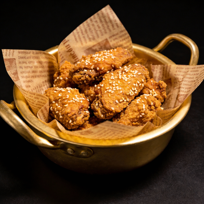 金碗炸鸡翅图片