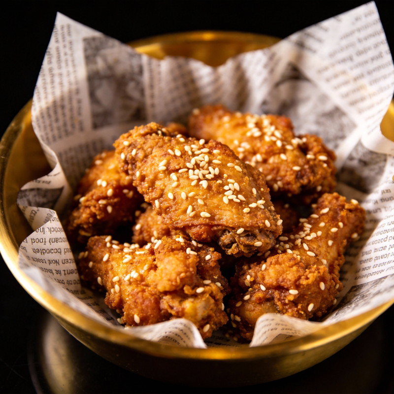 香酥芝麻鸡翅图片