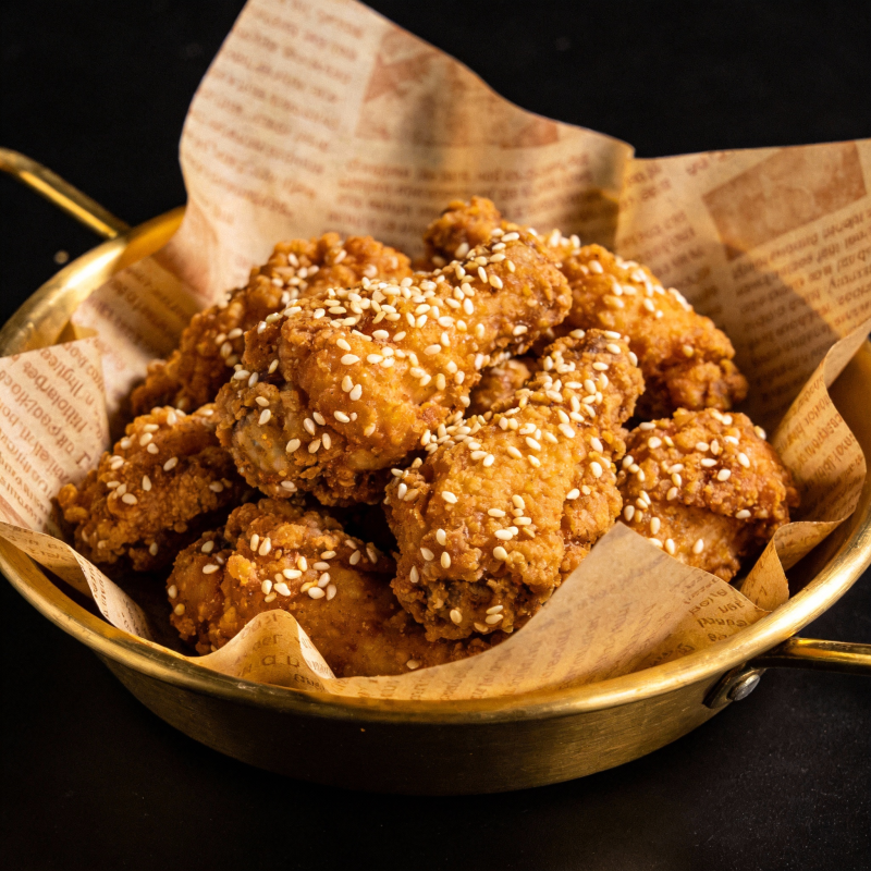 芝麻炸鸡翅图片