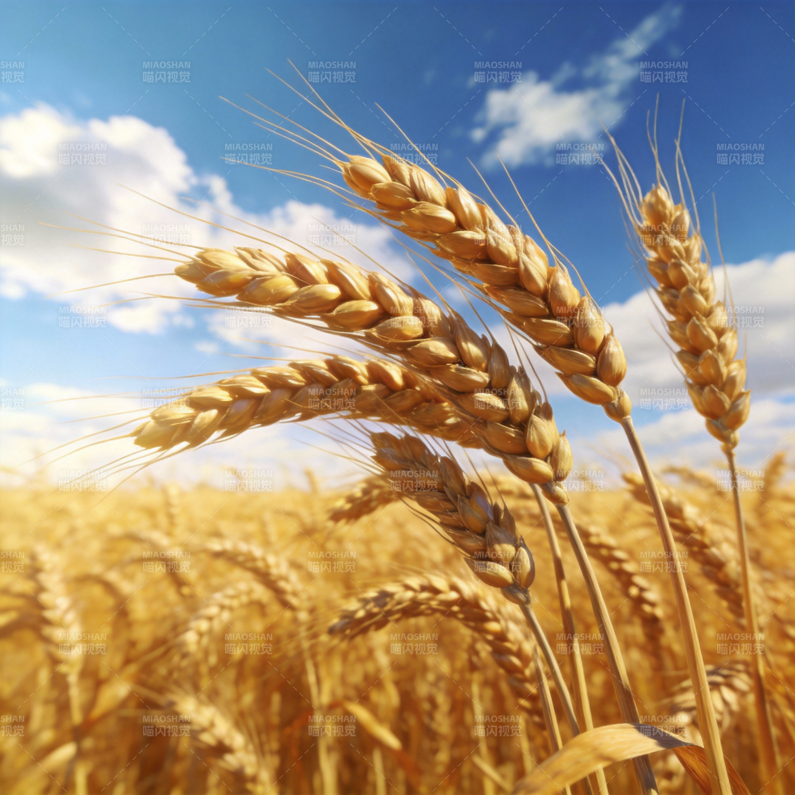 金麦迎风摇曳图片