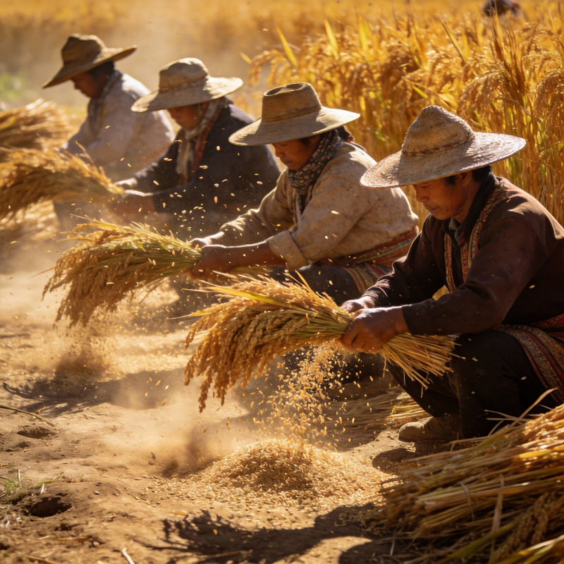 金秋稻谷丰收忙图片