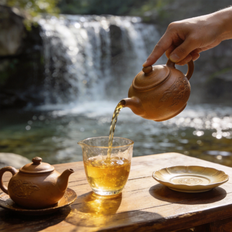 山水间品茶图片