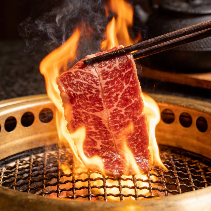 火焰炙烤牛肉图片