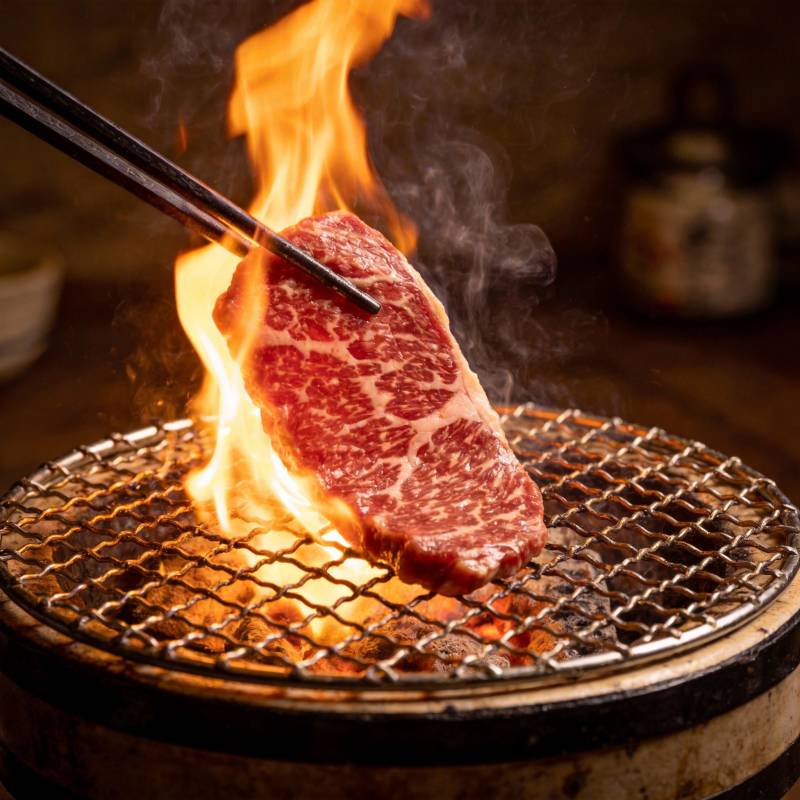 火焰烤肉 美味瞬间图片