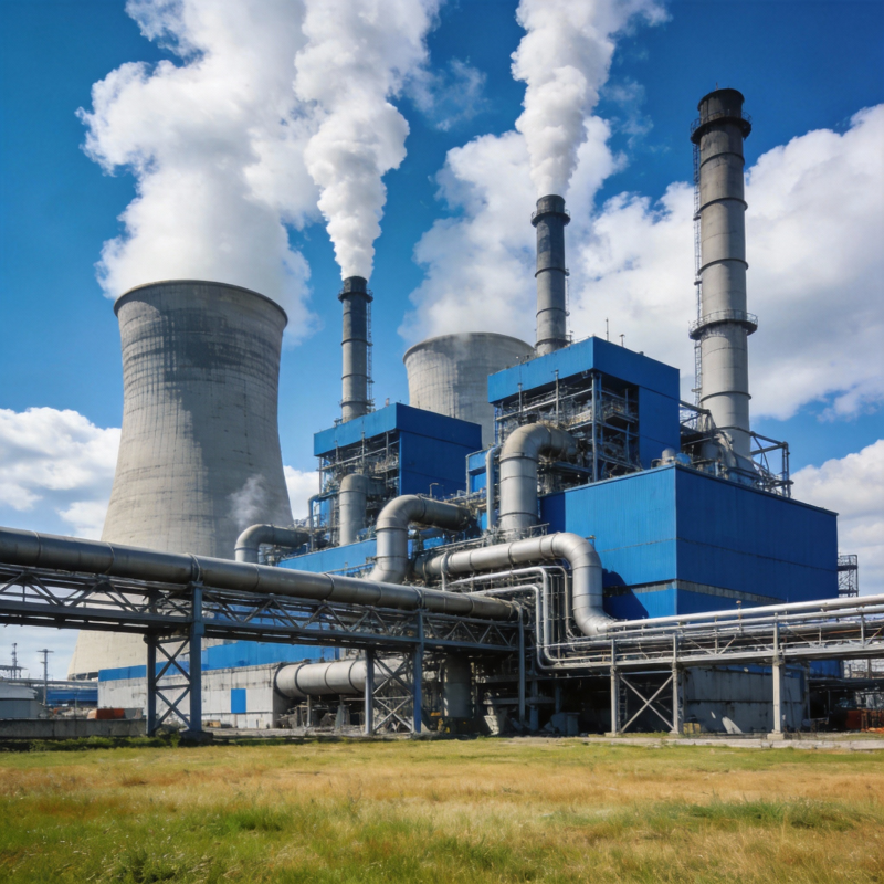 工业电厂排放烟雾图片