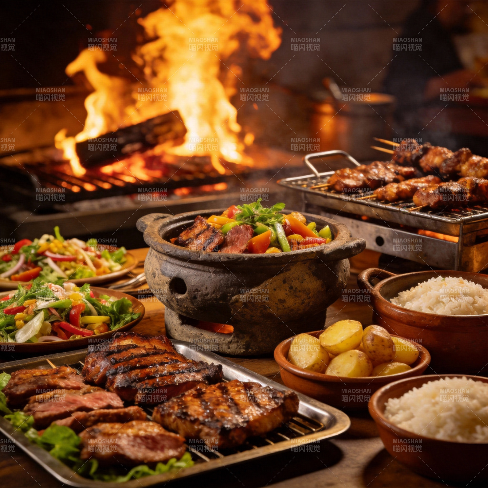 火焰烧烤盛宴图片