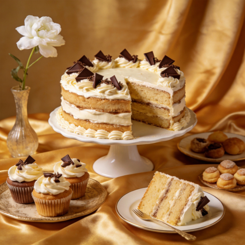 香草奶油蛋糕图片