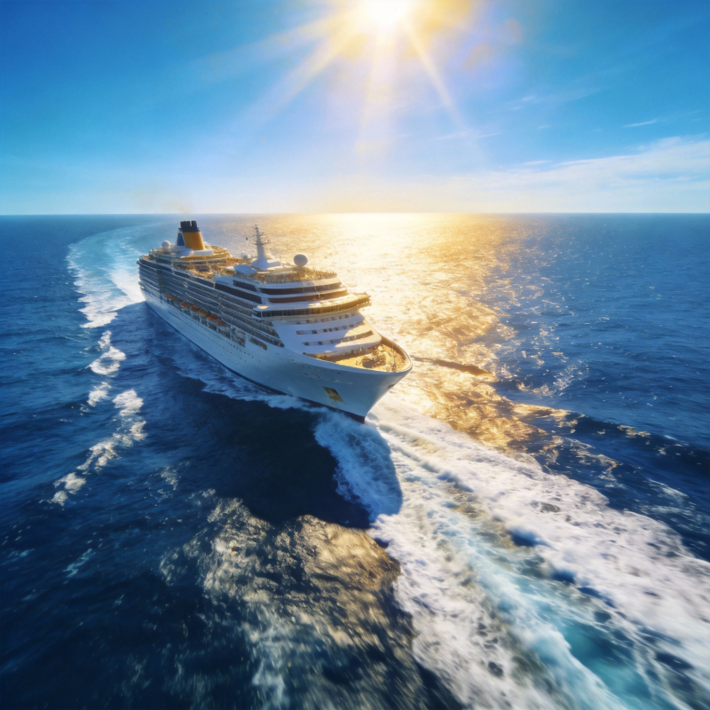 邮轮破浪前行图片