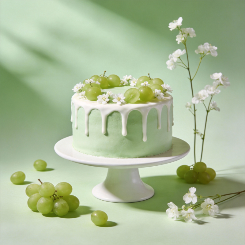 青葡萄奶油蛋糕图片