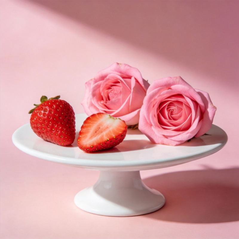 草莓玫瑰共赏图片