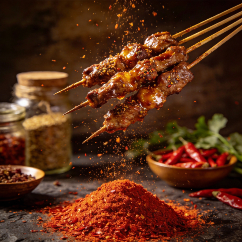 香辣烤串飘香图片