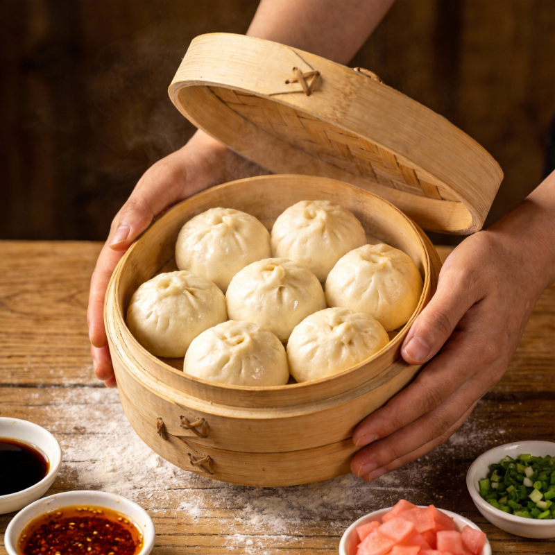 蒸笼包子 香气四溢图片