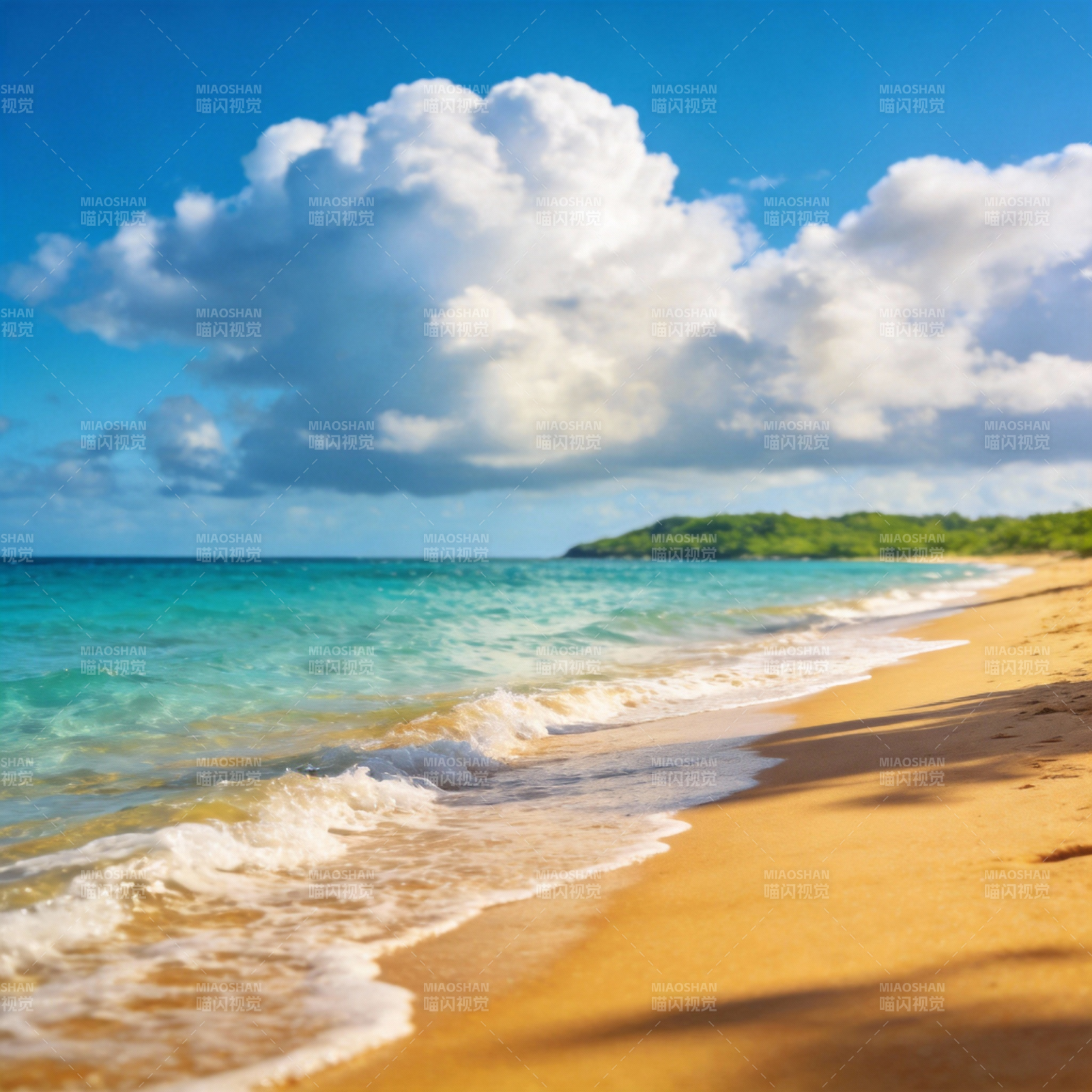 碧海蓝天沙滩美景图片