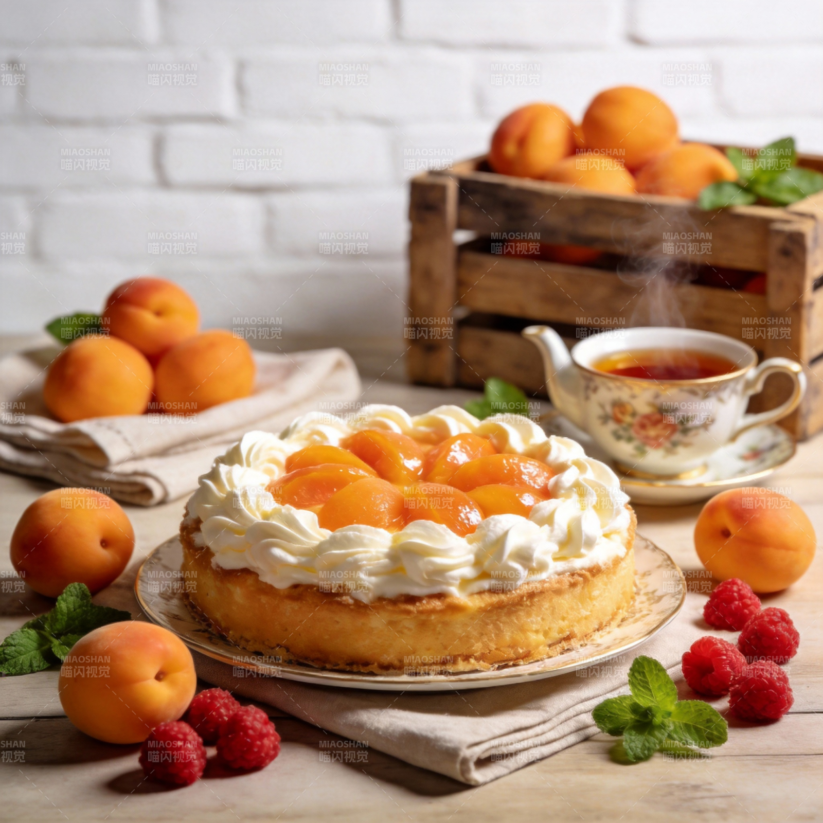 杏桃奶油蛋糕图片