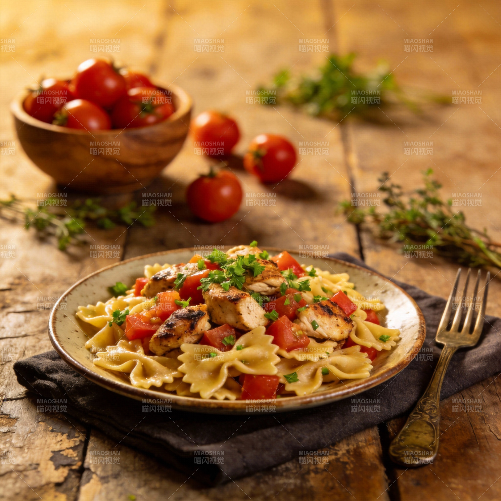 鸡肉番茄蝴蝶面图片