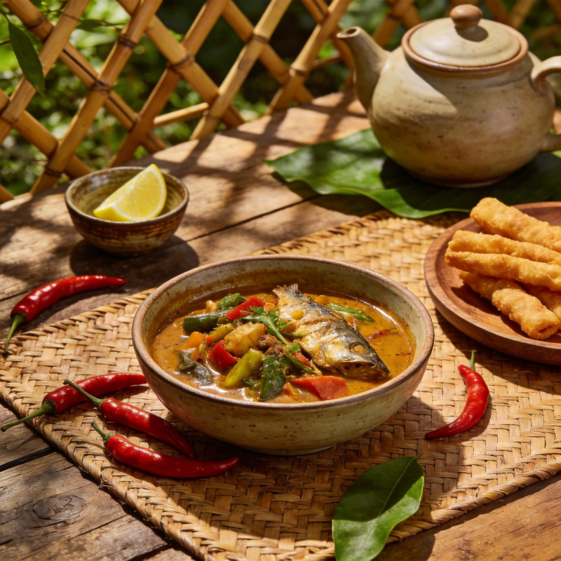泰式鱼汤配炸春卷图片