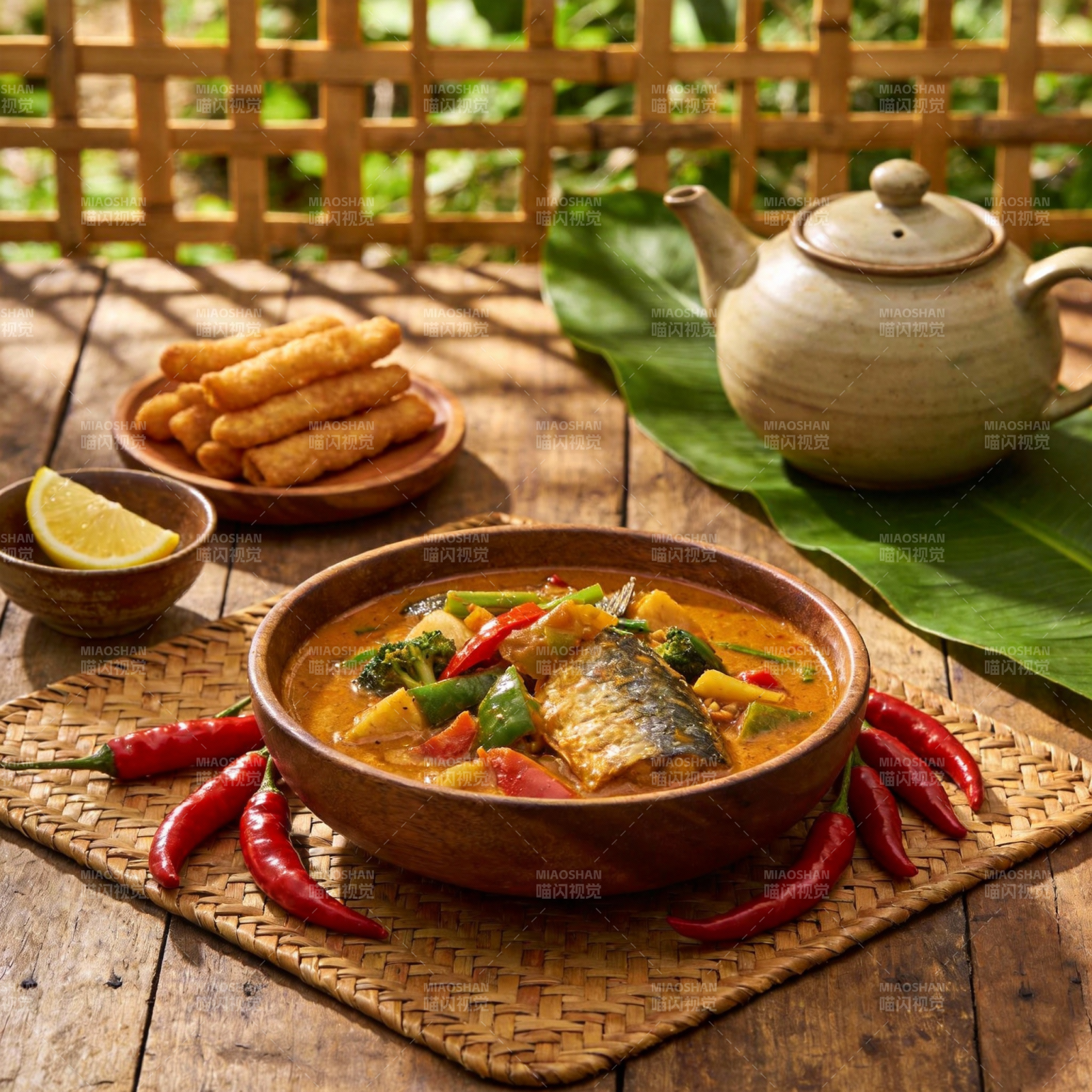 泰式鱼汤配辣椒图片