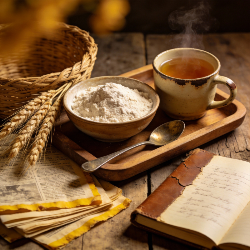 古朴茶点与书卷图片