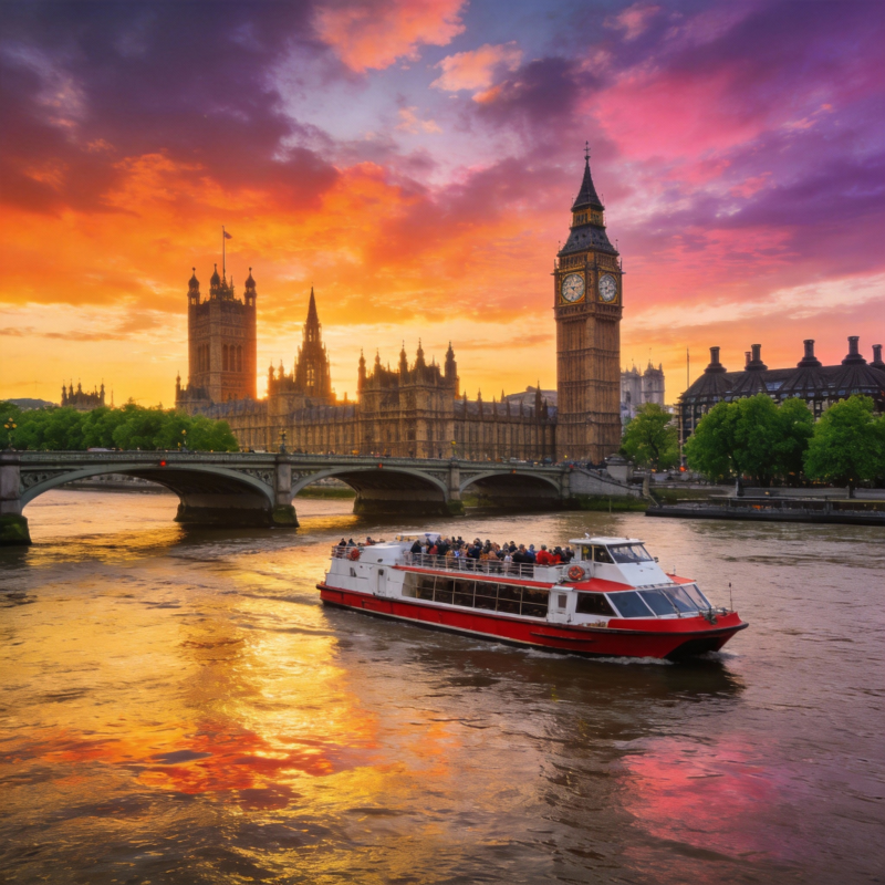 伦敦黄昏美景图片