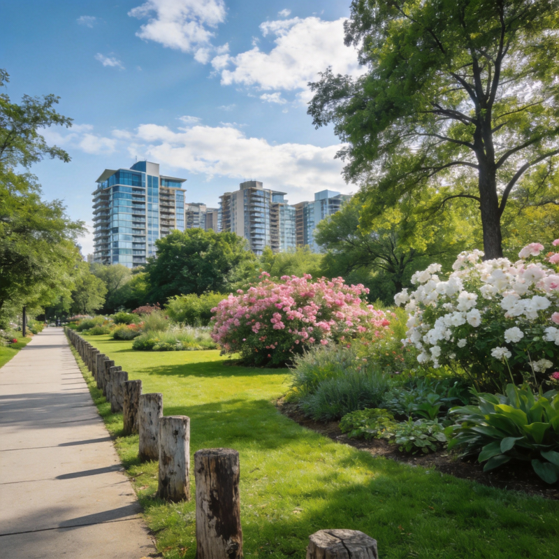 城市花园美景图片