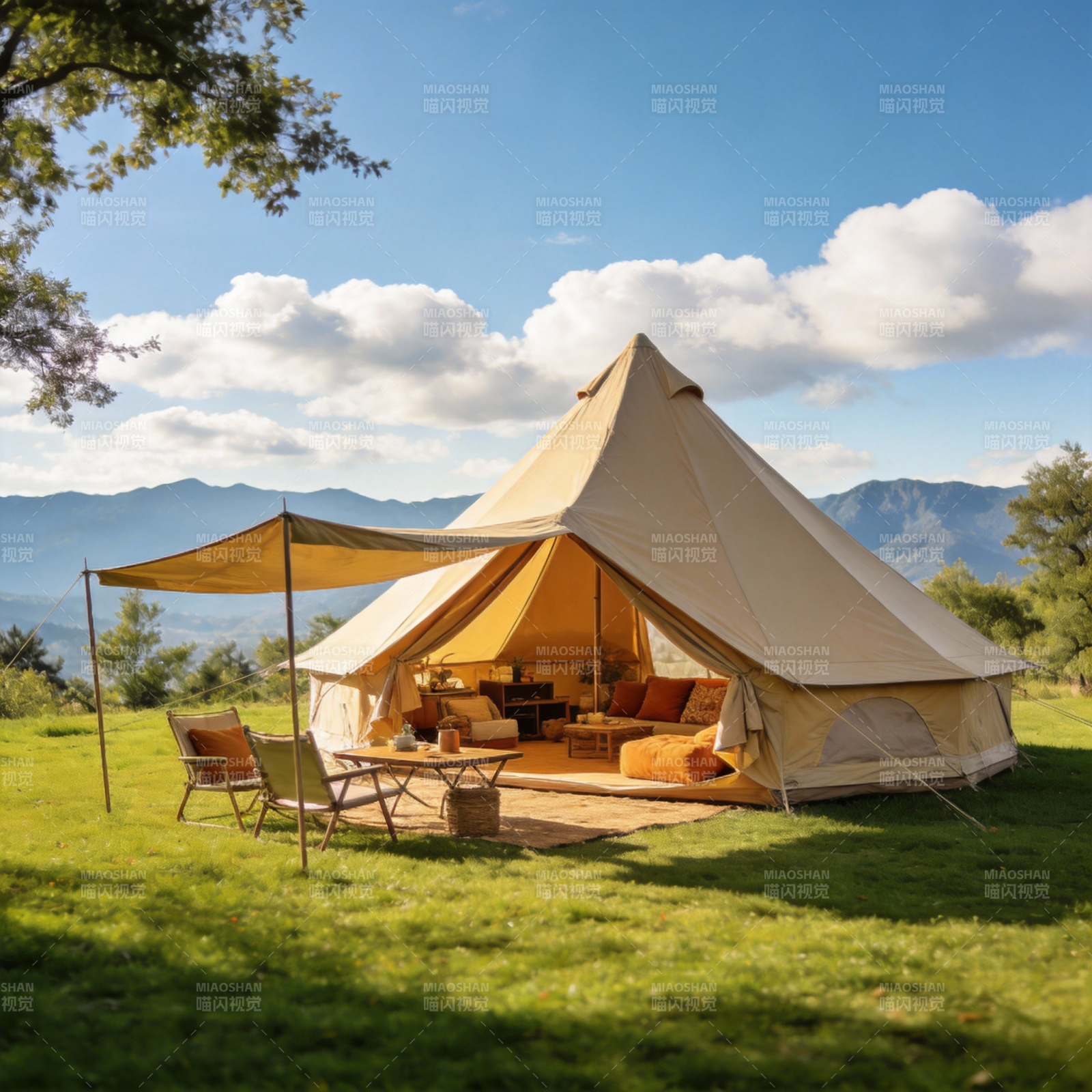 山野帐篷露营图片