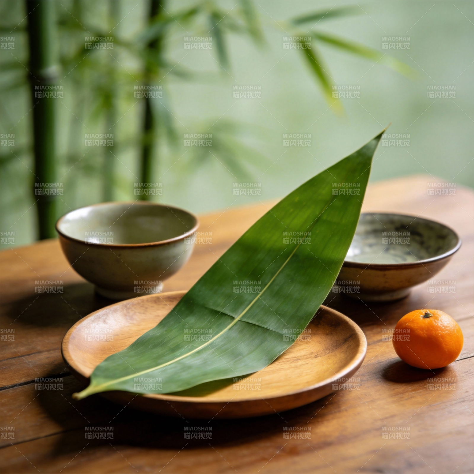 竹影茶香静谧时光图片