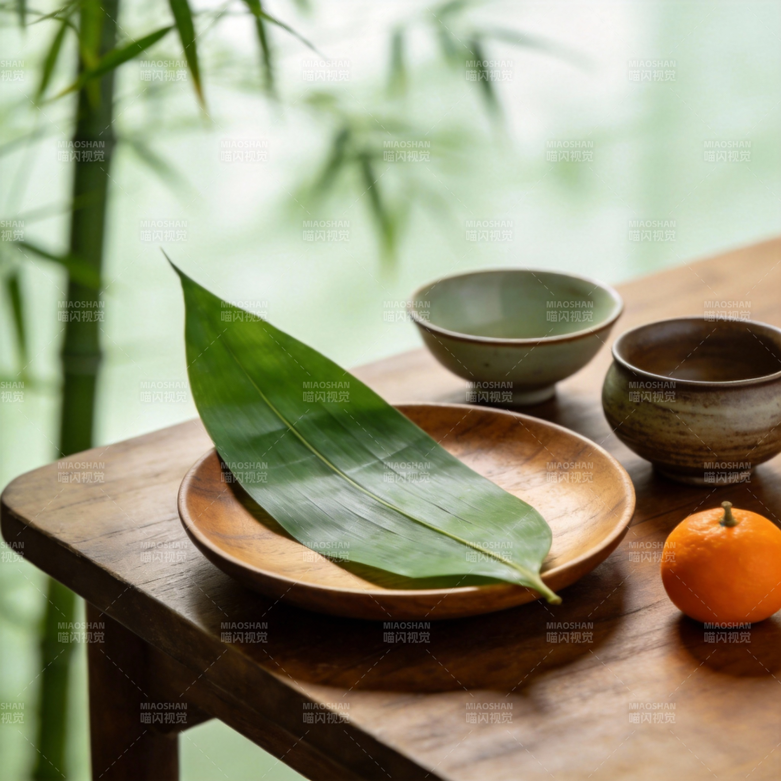 竹影茶香静谧时图片