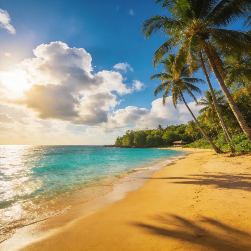 椰风海韵沙滩图片