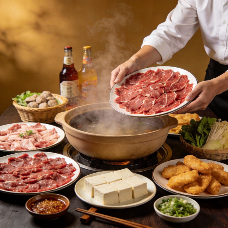 热气腾腾的火锅宴图片